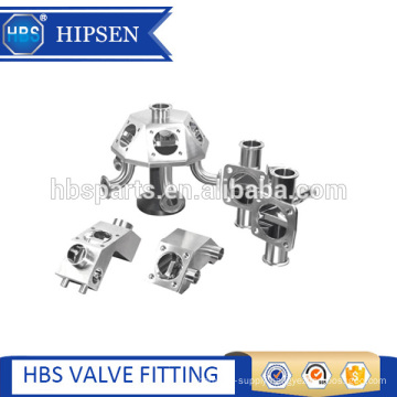 Multi-port sanitary stainless steel clamp diaphragm sample valve